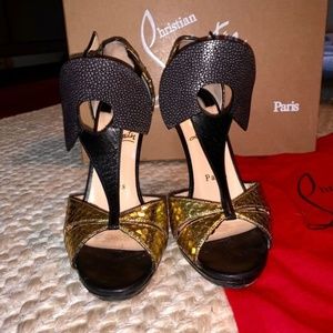Christian Louboutin Python&Galuchat Aztec Sandal